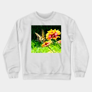 Yellow Butterfly on a Flower Crewneck Sweatshirt